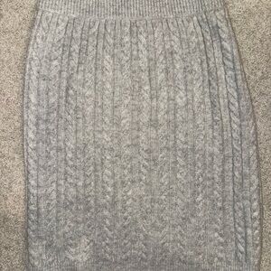 Express Gray Cable Knit Pencil Skirt